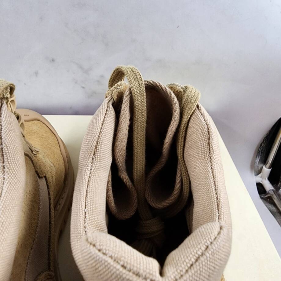 Marni Patchy Combat Boots Men's 40/ 7 US Sandy/Beige Logo Detail Lace Up Closure