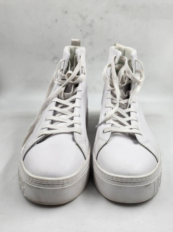 Versace Jeans Couture Brick High Sneaker Men's White Round Toe Lace Up 45