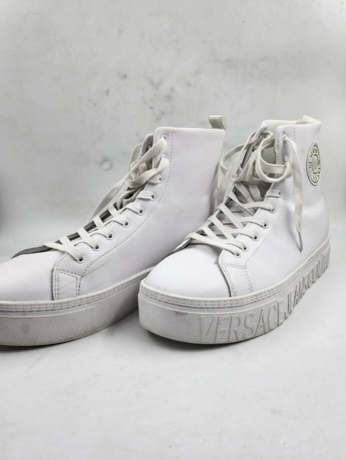 Versace Jeans Couture Brick High Sneaker Men's White Round Toe Lace Up 45