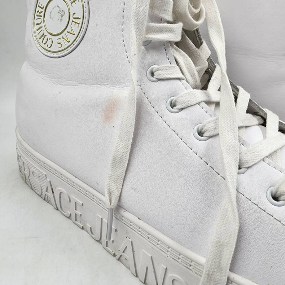 Versace Jeans Couture Brick High Sneaker Men's White Round Toe Lace Up 45
