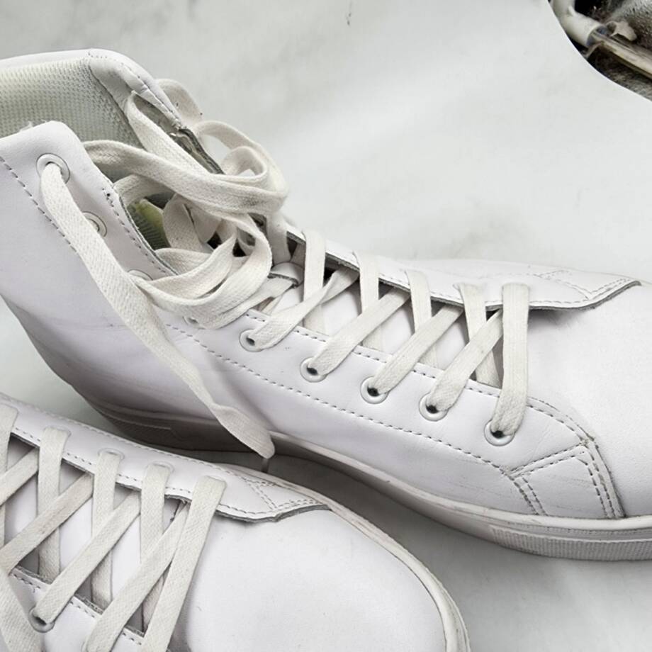 Versace Jeans Couture Brick High Sneaker Men's White Round Toe Lace Up 45