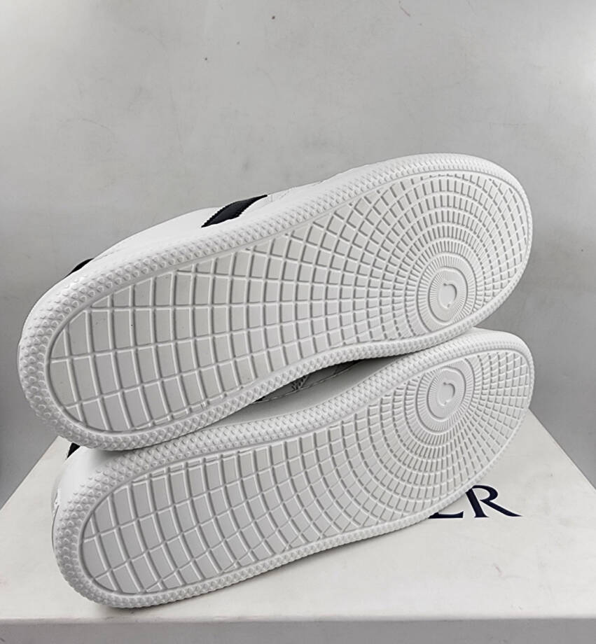 Moncler Monaco M Leather Low Top Sneakers Women's 41.5 White Lace Up Closure