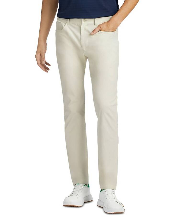 G/FORE Tour Tailored Straight Leg Pants Men's 36/32 Stone Button Zip Closure