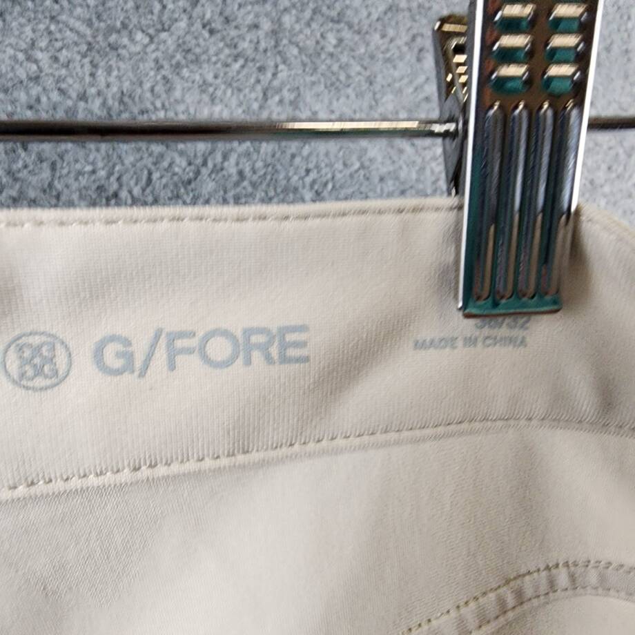 G/FORE Tour Tailored Straight Leg Pants Men's 36/32 Stone Button Zip Closure