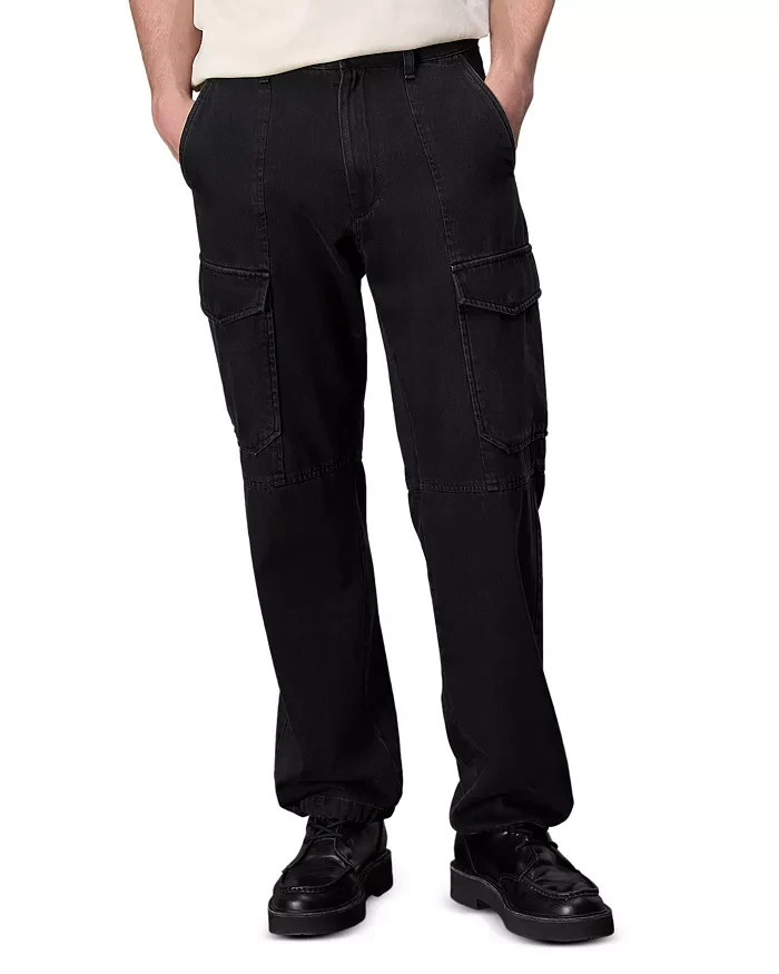 rag & bone Fit 4 Cargo Loose Fit Jeans Men's 36 Black Pockets Button Zip Closure