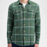 Scotch & Soda Plaid Sport Shirt Men's M Green Multi Flannel Button Long Sleeve
