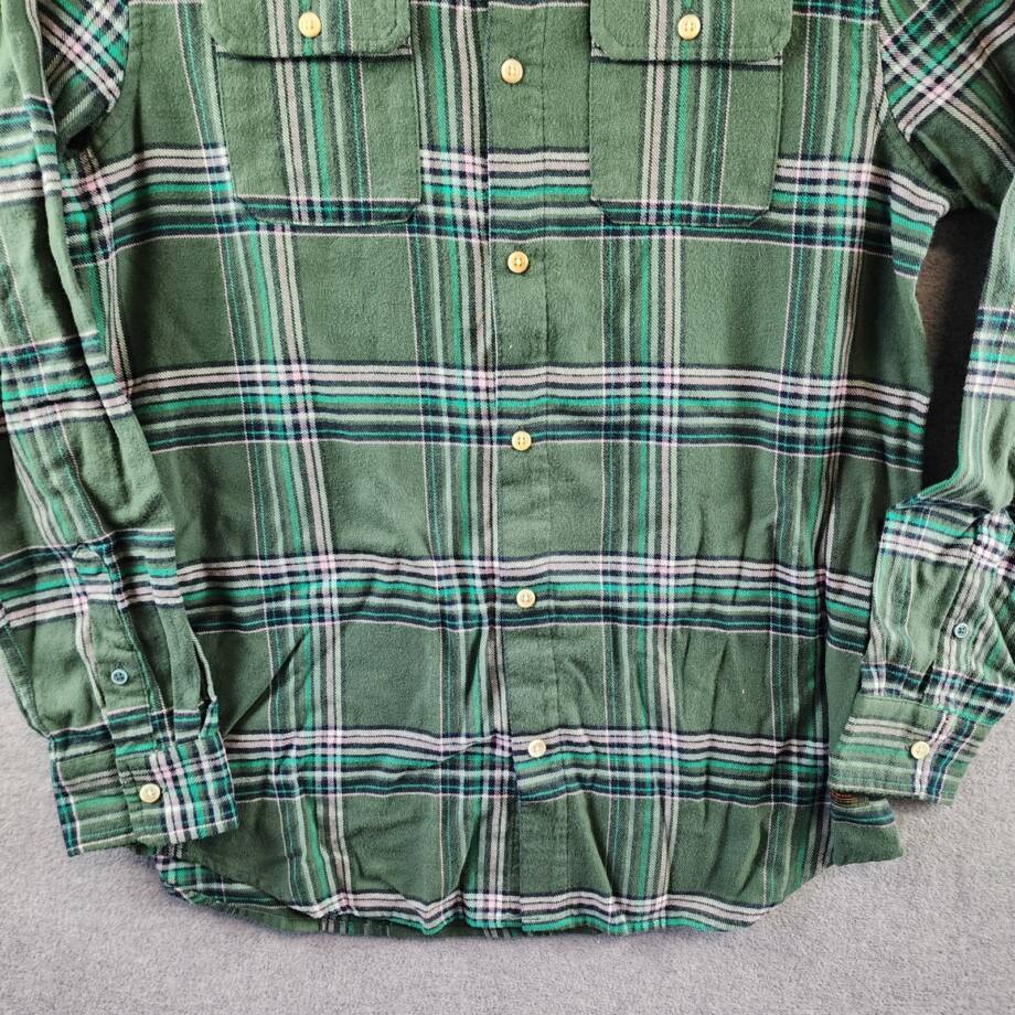 Scotch & Soda Plaid Sport Shirt Men's M Green Multi Flannel Button Long Sleeve