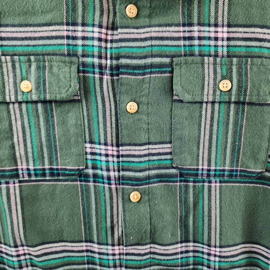 Scotch & Soda Plaid Sport Shirt Men's M Green Multi Flannel Button Long Sleeve
