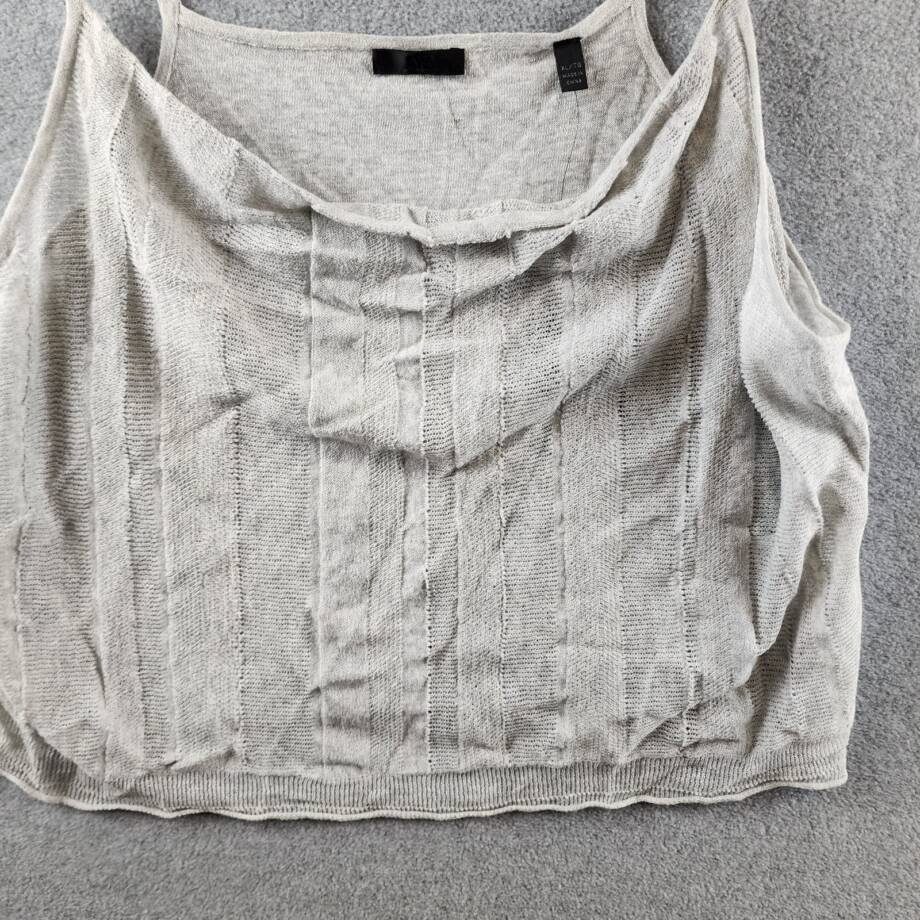 ATM Linen Blend Gauze Sleeveless Cami Women's XL Shimmer Cowl Neckline Pullover