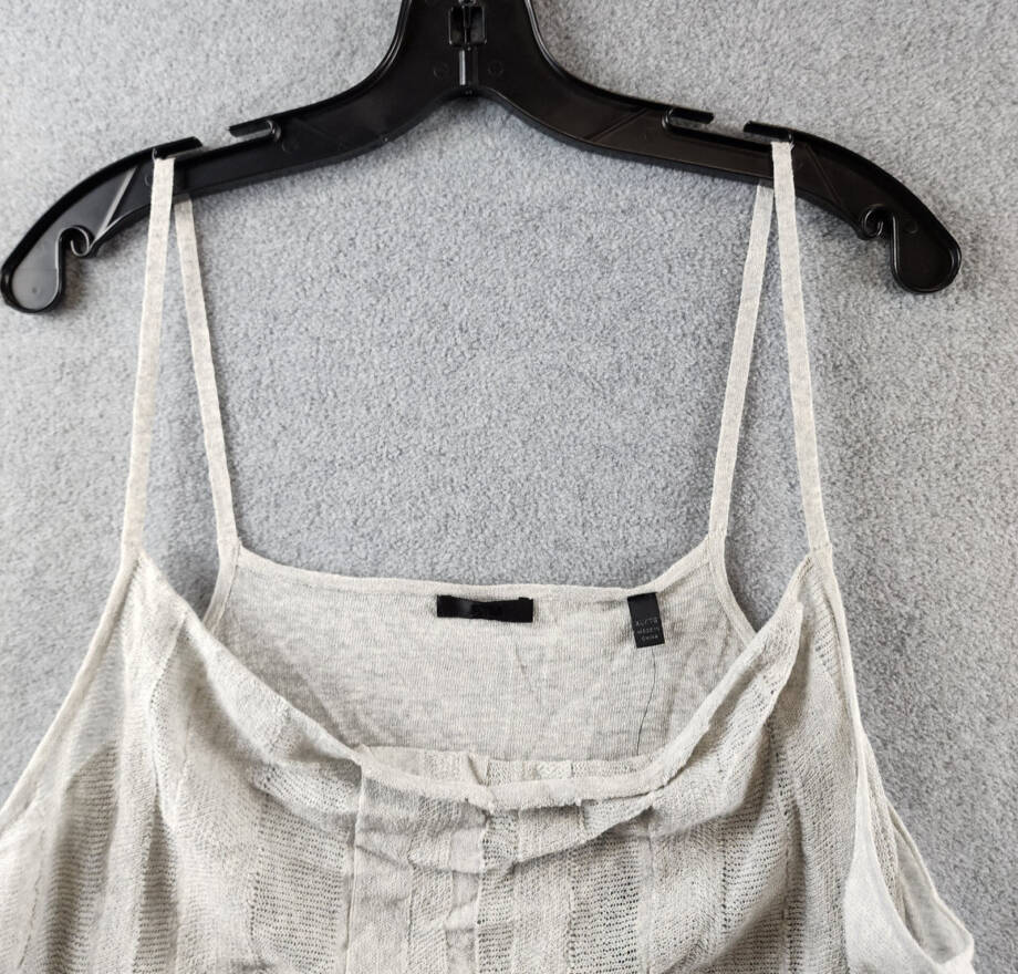 ATM Linen Blend Gauze Sleeveless Cami Women's XL Shimmer Cowl Neckline Pullover