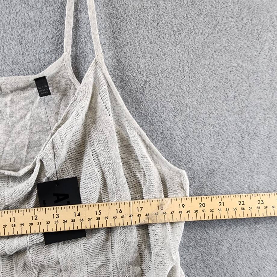 ATM Linen Blend Gauze Sleeveless Cami Women's XL Shimmer Cowl Neckline Pullover