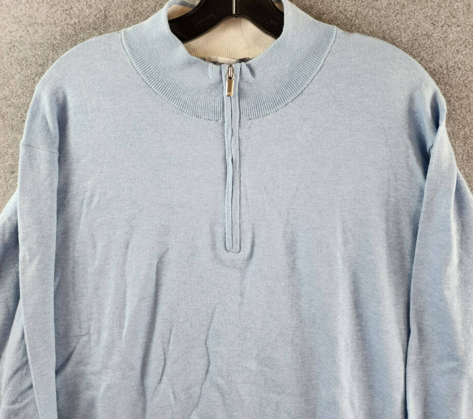 Peter Millar Crown Whitaker Classic Fit Silk Blend Quarter Zip Sweater Men's XL