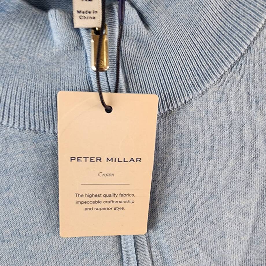 Peter Millar Crown Whitaker Classic Fit Silk Blend Quarter Zip Sweater Men's XL