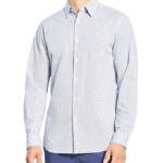 Theory Irving Button Up Shirt Men's L Horizon Blue Geometric Print Long Sleeve