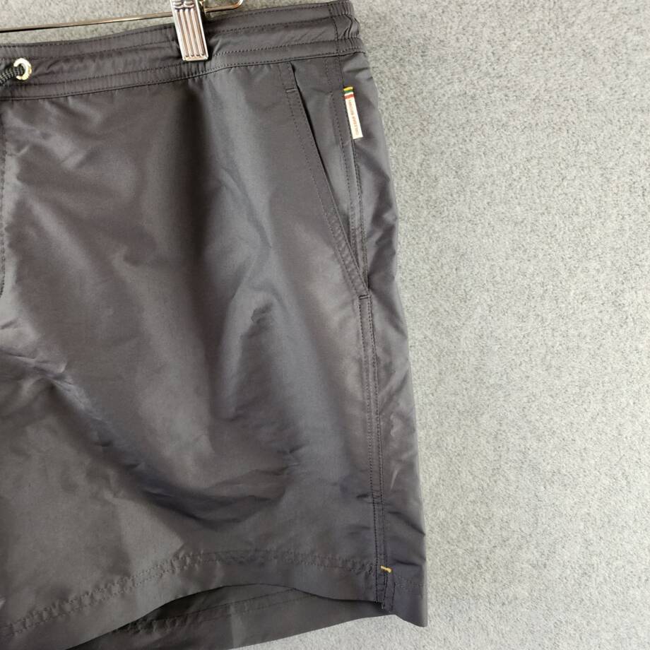 Orlebar Brown Bulldog Drawstring Swim Trunks Men's 40 Piranha Grey Side Pockets
