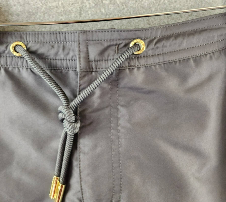 Orlebar Brown Bulldog Drawstring Swim Trunks Men's 40 Piranha Grey Side Pockets