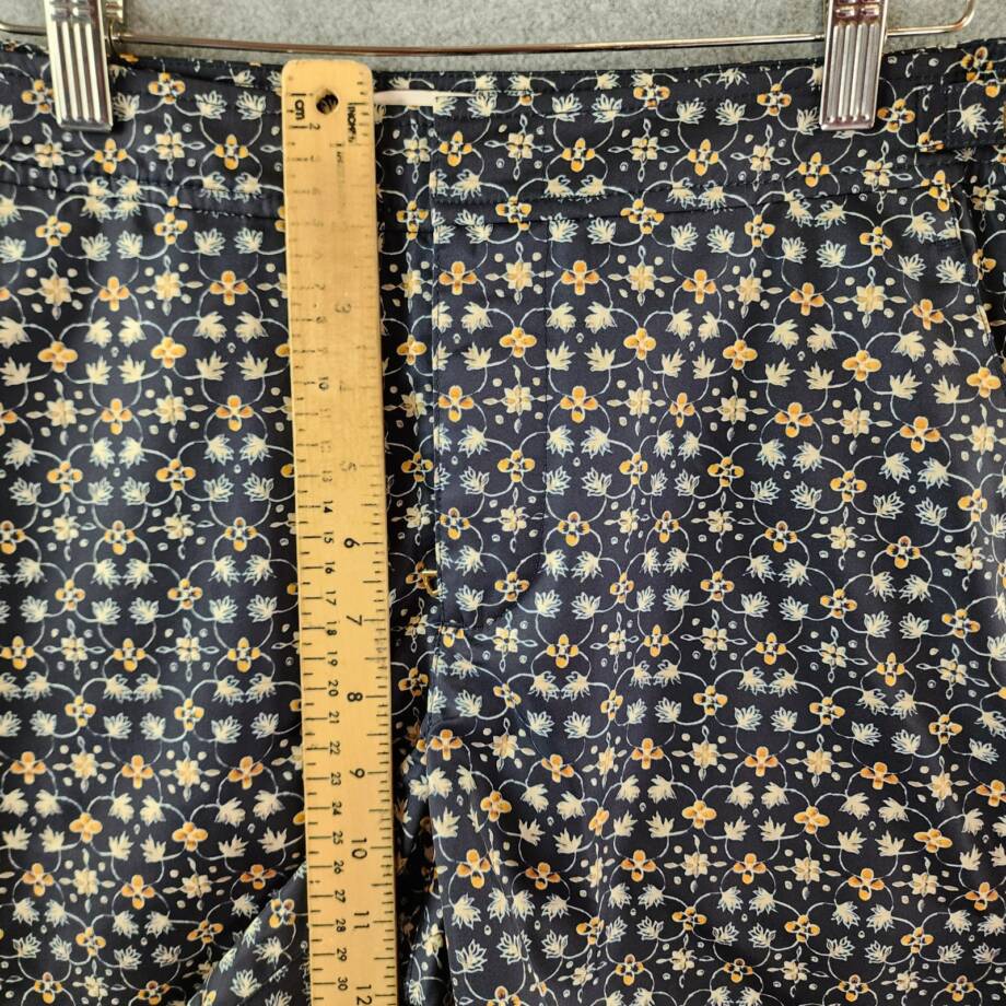 Orlebar Brown Bulldog Fiore Printed 6" Swim Trunks Men's 30 Night Iris Zip Snap