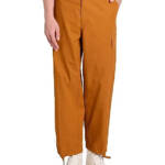 Kenzo Wide-Leg Cargo Workwear Pants Men's 38 Dark Camel Button Zip Closure