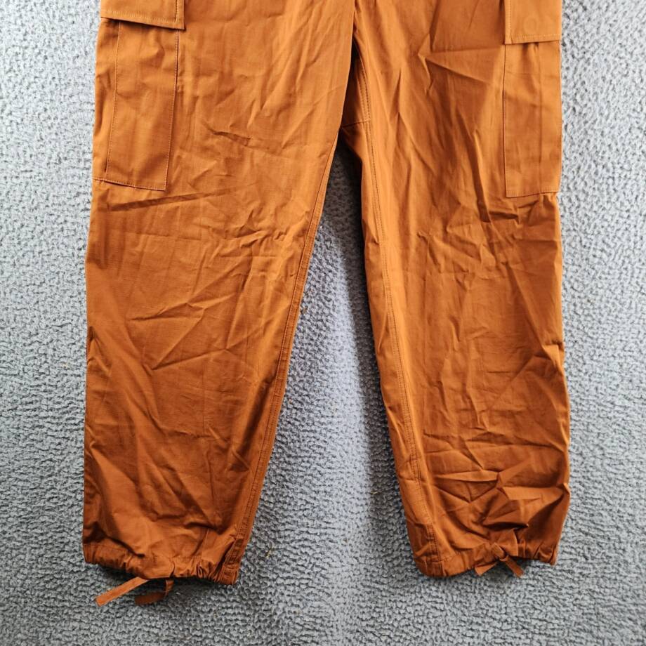 Kenzo Wide-Leg Cargo Workwear Pants Men's 38 Dark Camel Button Zip Closure