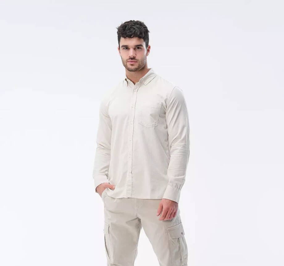 Officine Générale Corduroy Button Down Shirt Men's Small Stone Long Sleeve