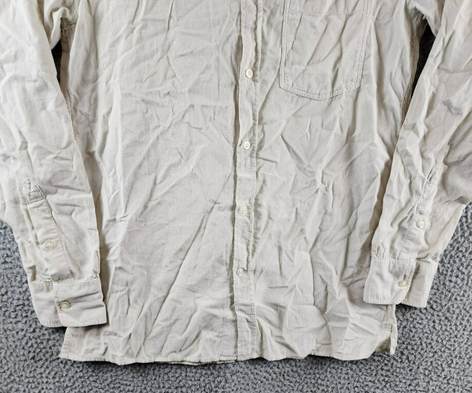 Officine Générale Corduroy Button Down Shirt Men's Small Stone Long Sleeve