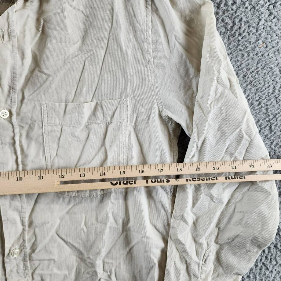 Officine Générale Corduroy Button Down Shirt Men's Small Stone Long Sleeve