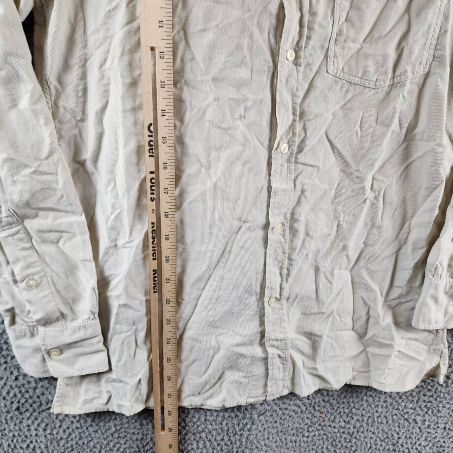 Officine Générale Corduroy Button Down Shirt Men's Small Stone Long Sleeve