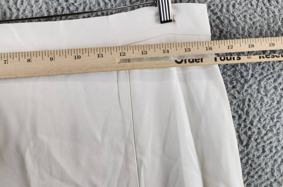 Boss Vateza Pleated Front Panel A-Line Skirt Women's 8 White Back Zip Closure