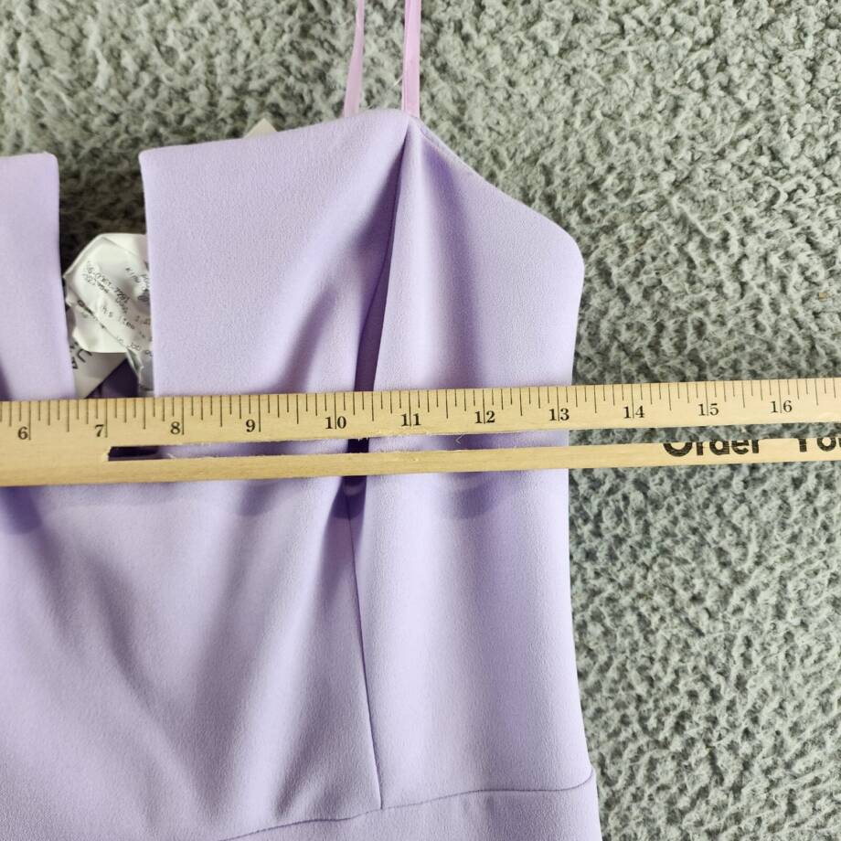 AQUA Scuba Crepe Strapless Gown Women's 6 Lilac Front Slit Sleeveless Back Zip