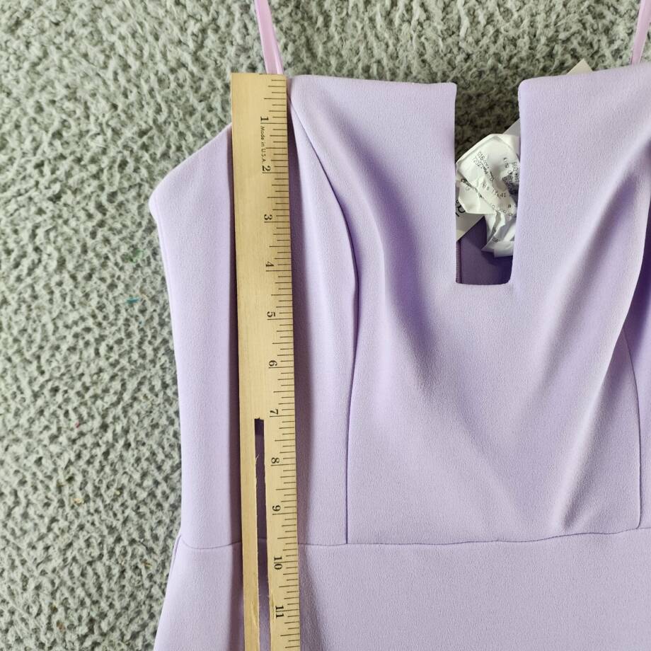 AQUA Scuba Crepe Strapless Gown Women's 6 Lilac Front Slit Sleeveless Back Zip