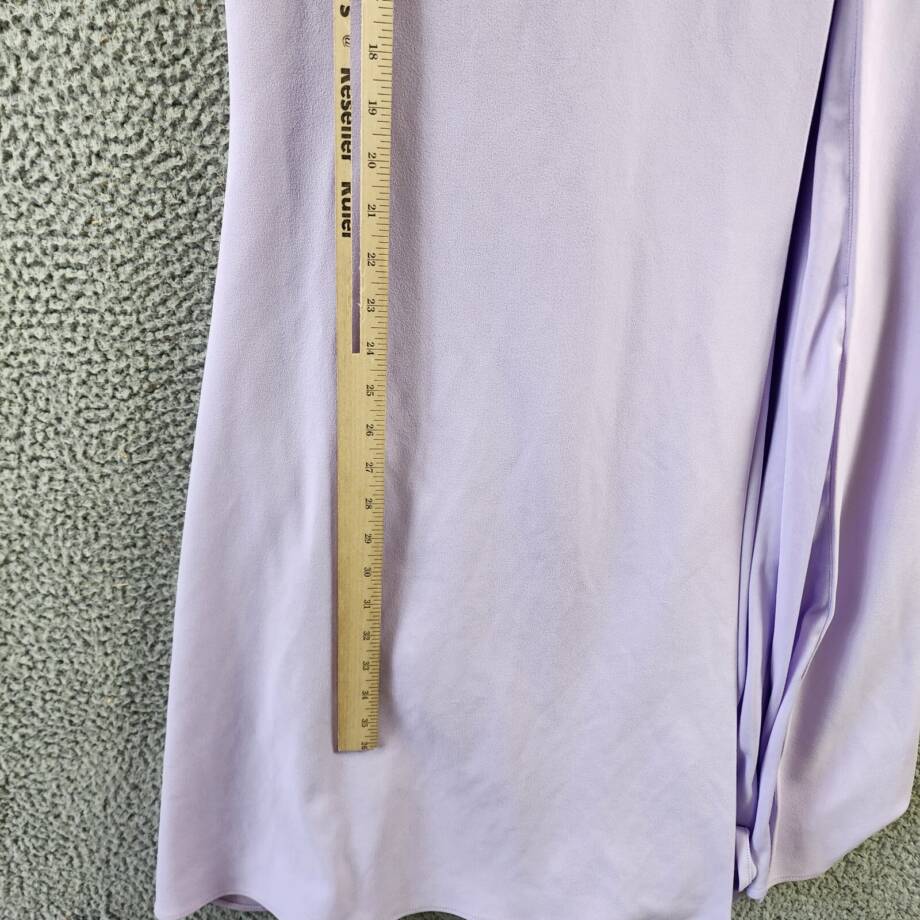 AQUA Scuba Crepe Strapless Gown Women's 6 Lilac Front Slit Sleeveless Back Zip