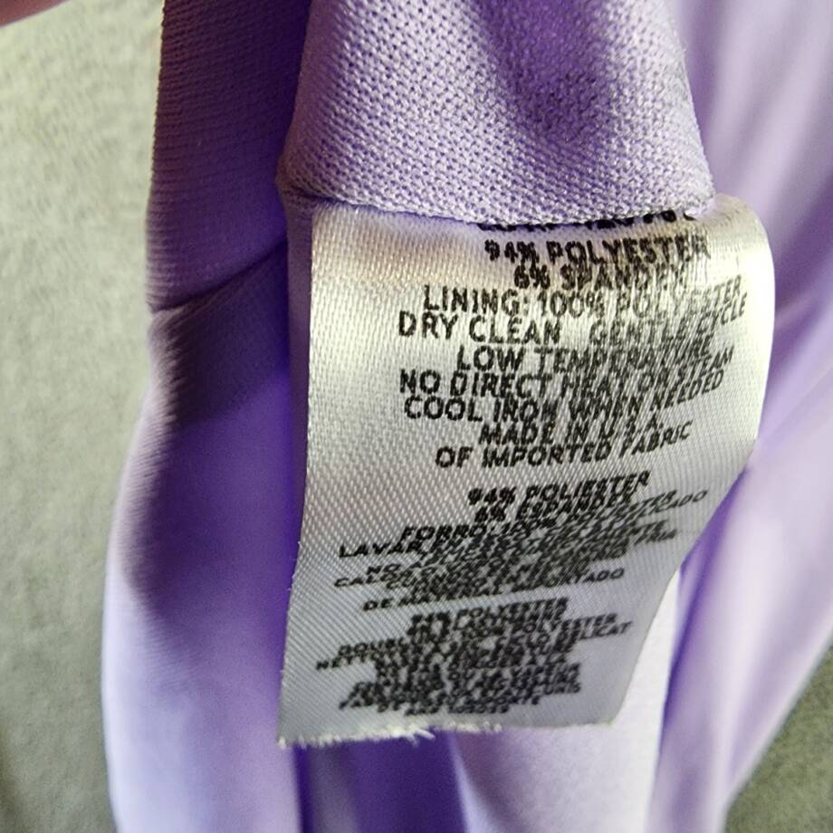 AQUA Scuba Crepe Strapless Gown Women's 6 Lilac Front Slit Sleeveless Back Zip