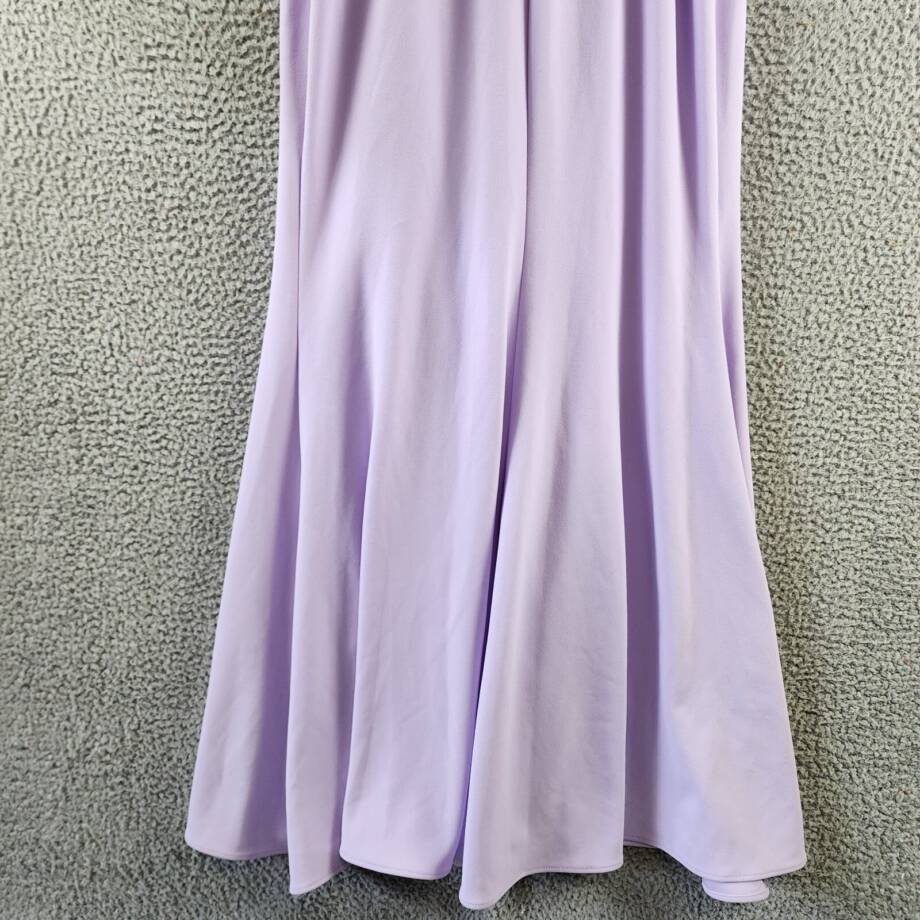 AQUA Scuba Crepe Strapless Gown Women's 6 Lilac Front Slit Sleeveless Back Zip