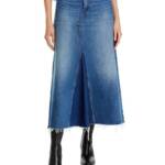 FRAME The Dorothy Denim Skirt Women's 24 Blue Front Zipper And Button Closure