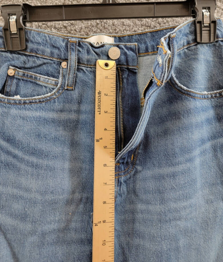 FRAME The Dorothy Denim Skirt Women's 24 Blue Front Zipper And Button Closure