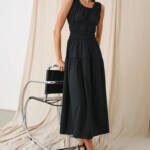 Rails Anastasia Elasticized Scoop Neck Dress Women's XL Black Pullover Style