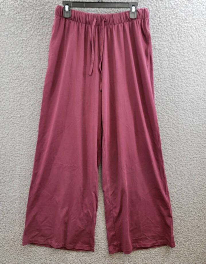 Atm Anthony Thomas Melillo Wide Leg Drawstring Pants Women's M Merlot Pull On