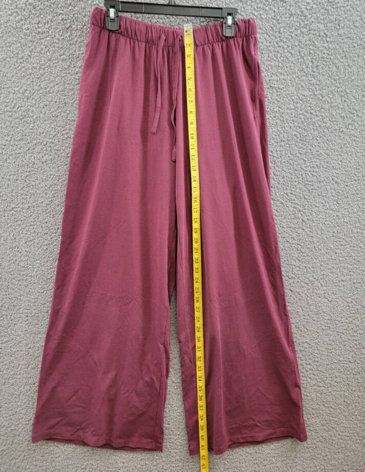 Atm Anthony Thomas Melillo Wide Leg Drawstring Pants Women's M Merlot Pull On