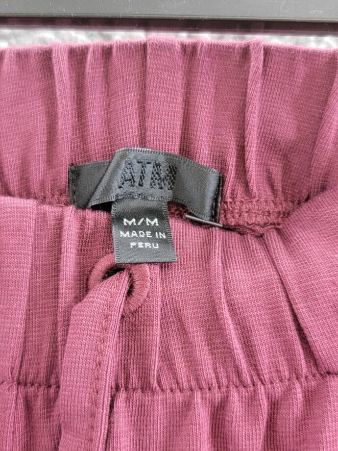 Atm Anthony Thomas Melillo Wide Leg Drawstring Pants Women's M Merlot Pull On