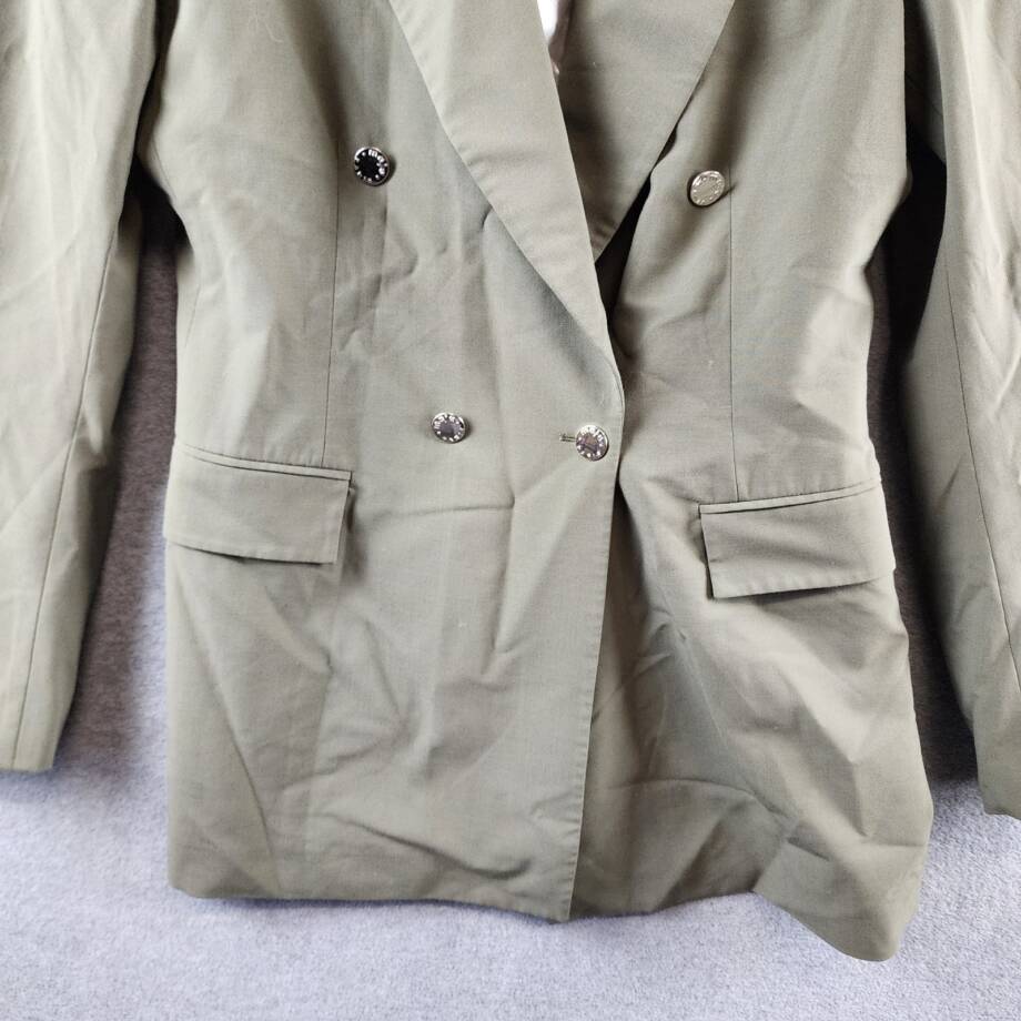 Maje Double-Breasted Wool Blend Slim-Fit Suit Jacket Women's 38 Olive Green