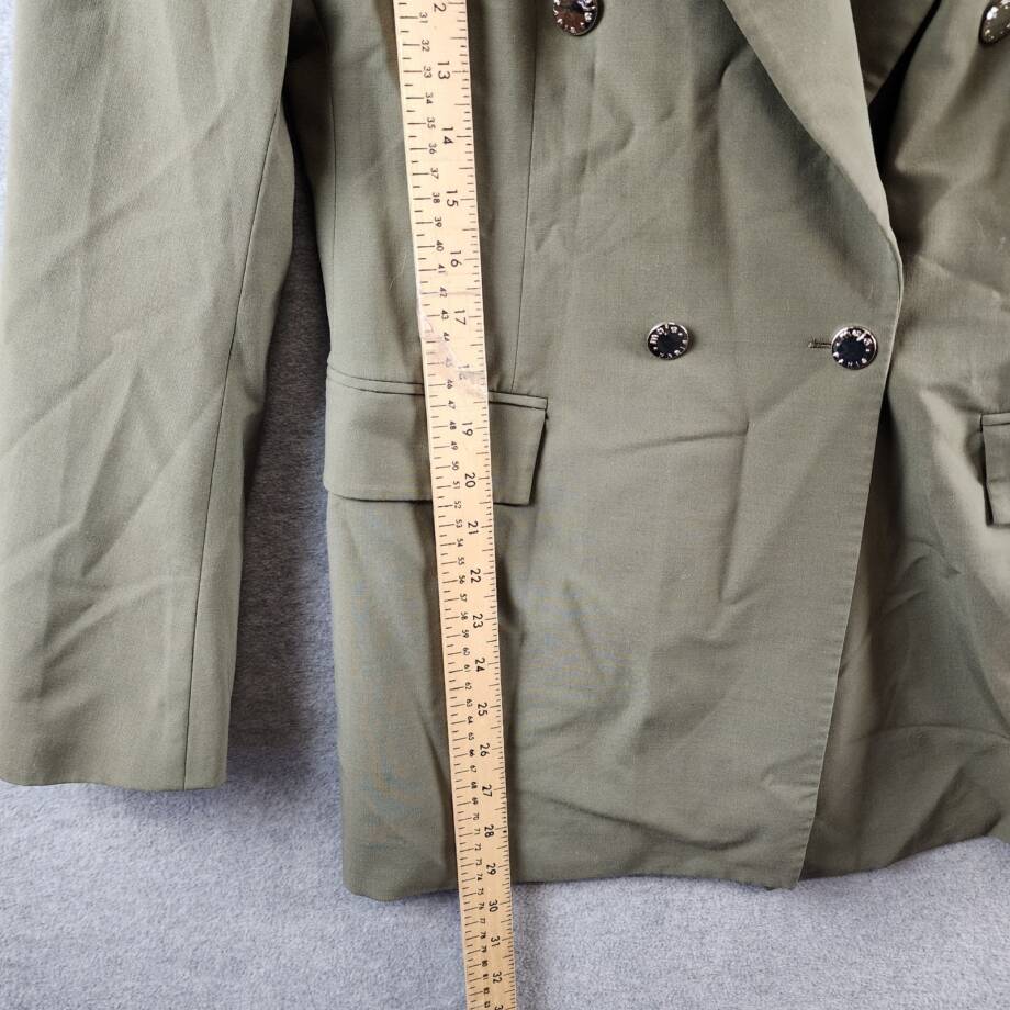 Maje Double-Breasted Wool Blend Slim-Fit Suit Jacket Women's 38 Olive Green