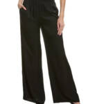 ATM Satin Wide Leg Pull On Pants Women's S Black Elasticized Waistband Pullon