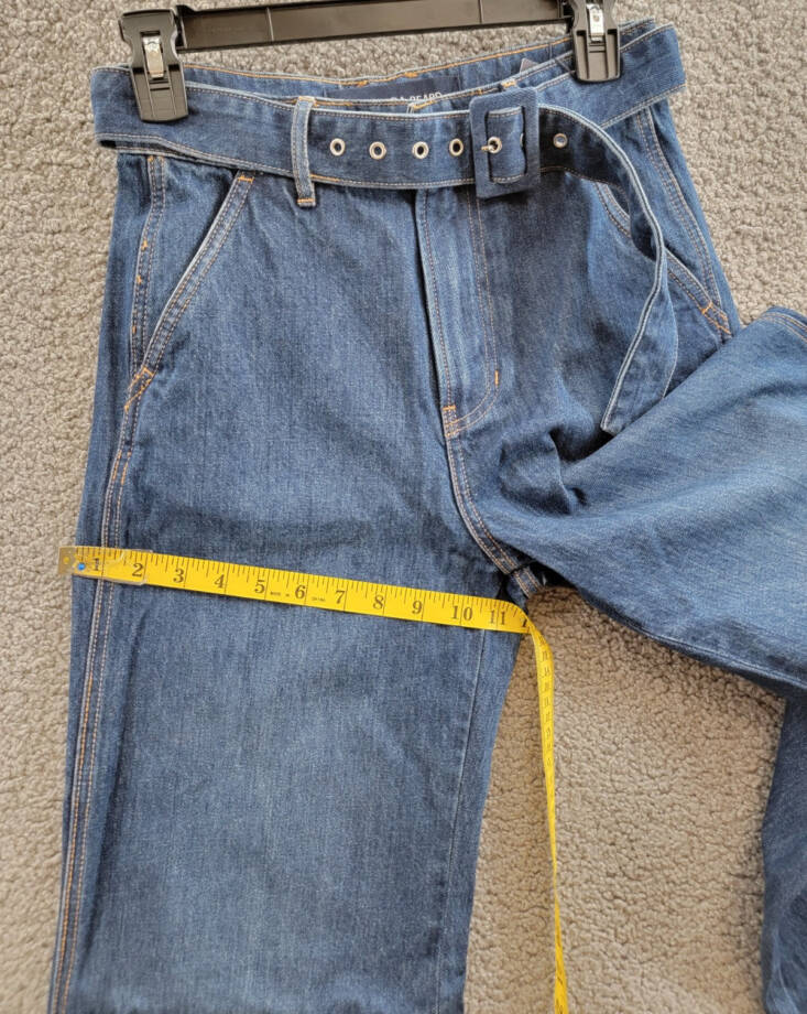 Veronica Beard Taylor High Rise Wide Leg Jeans Women's 25 Dusted Oxford Denim