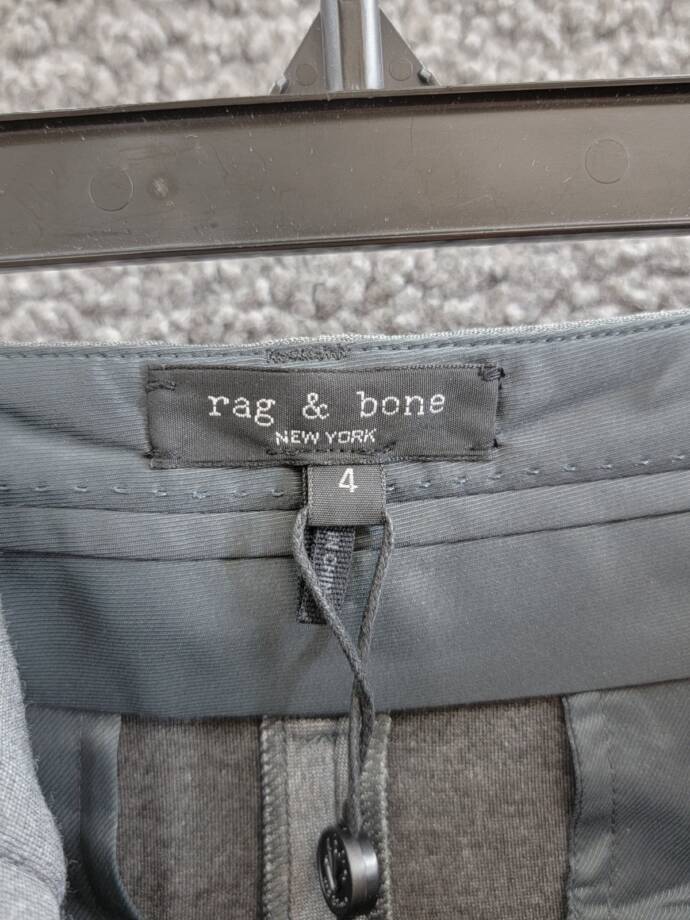 Rag & Bone Cecily Taper Leg Pants Women's 4 Charcoal Zipper Hook-And-Bar Closure
