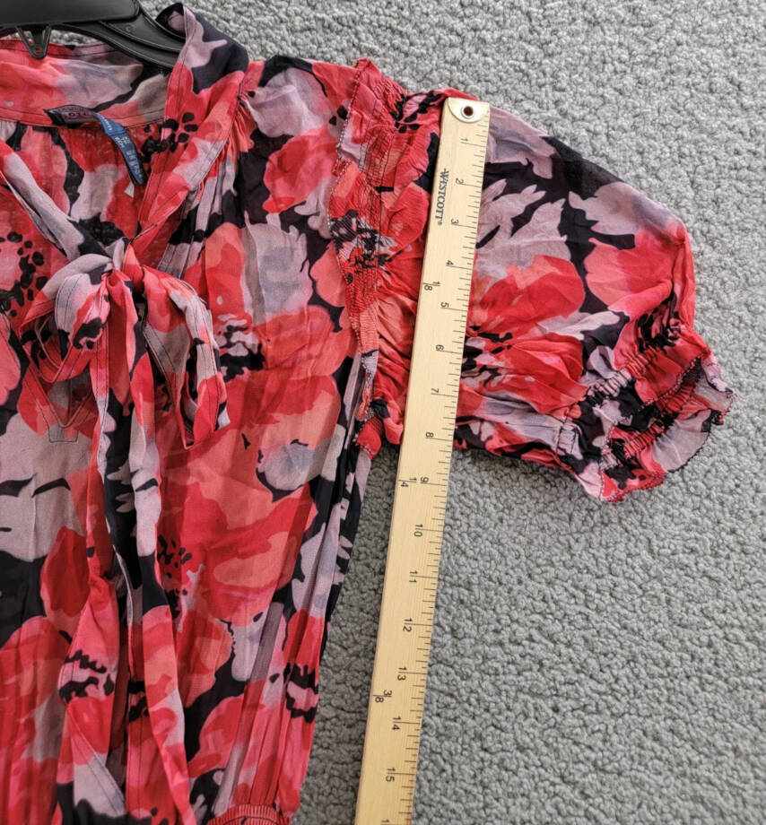 Polo by Ralph Lauren Floral Georgette Tie-Neck Dress Women's XS Multi Pullover~