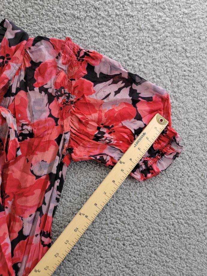 Polo by Ralph Lauren Floral Georgette Tie-Neck Dress Women's XS Multi Pullover~