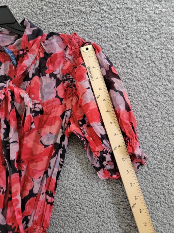 Polo by Ralph Lauren Floral Georgette Tie-Neck Dress Women's XS Multi Pullover~