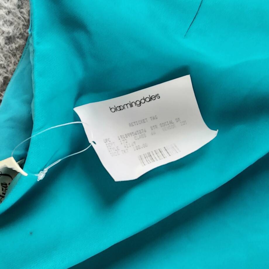 Eliza J Asymmetrical One-Shoulder Dress Women's 12 Turquoise Solid Sleeveless