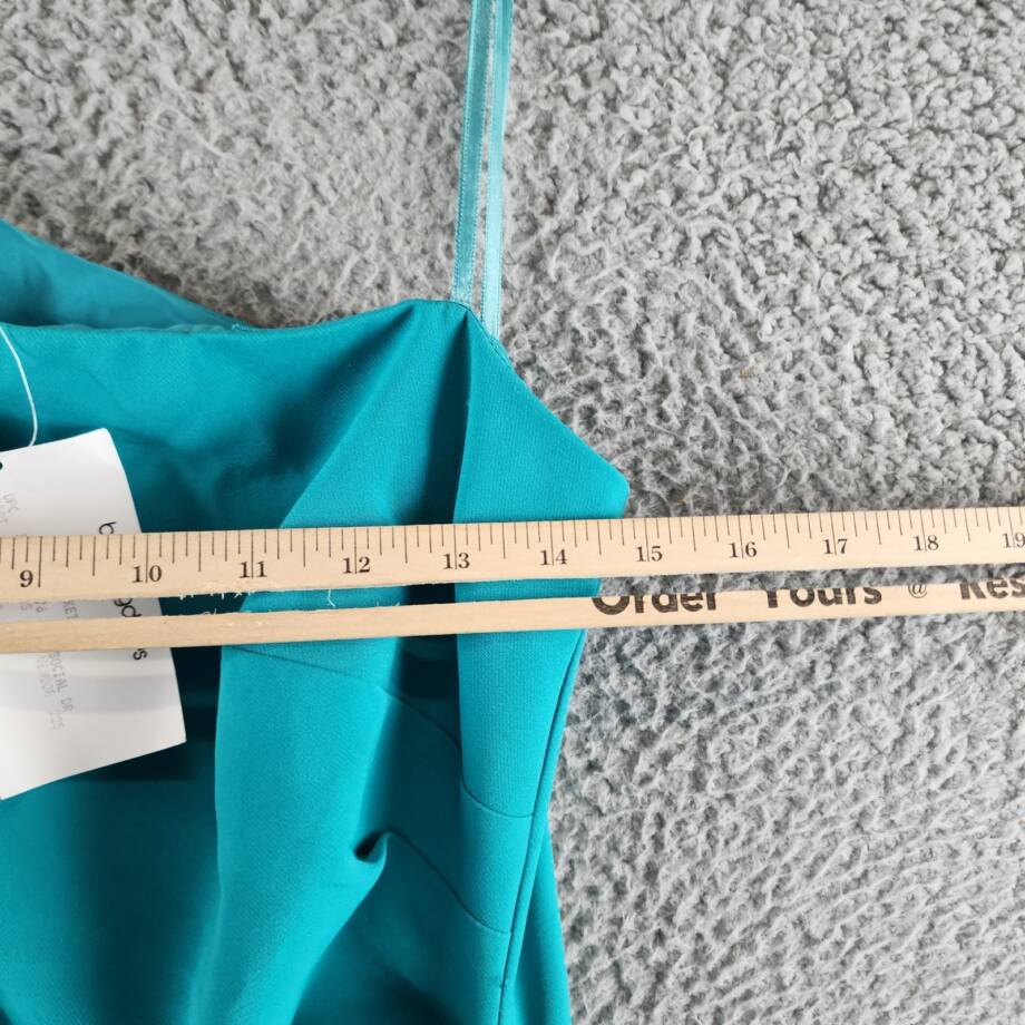Eliza J Asymmetrical One-Shoulder Dress Women's 12 Turquoise Solid Sleeveless