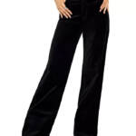 Good American Velvet Good Skate Wide Leg Jeans Women's 16 Black Button Zipped